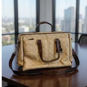 Coach Tan and Brown Laptop Bag